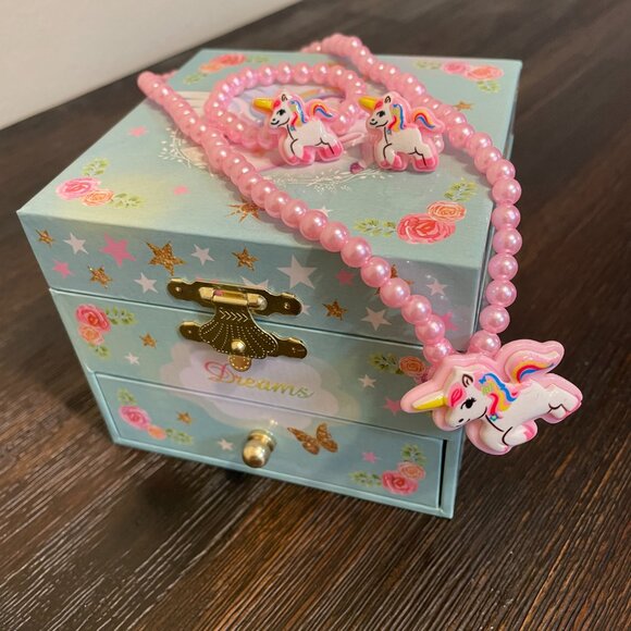Kids Musical Jewelry Box for Girls with Drawer and Jewelry - Picture 6 of 13